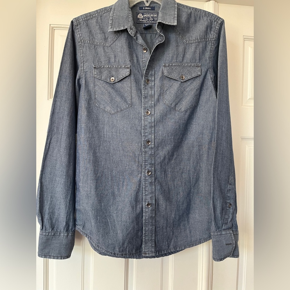 American Rag Casual Blue Button Down Shirt